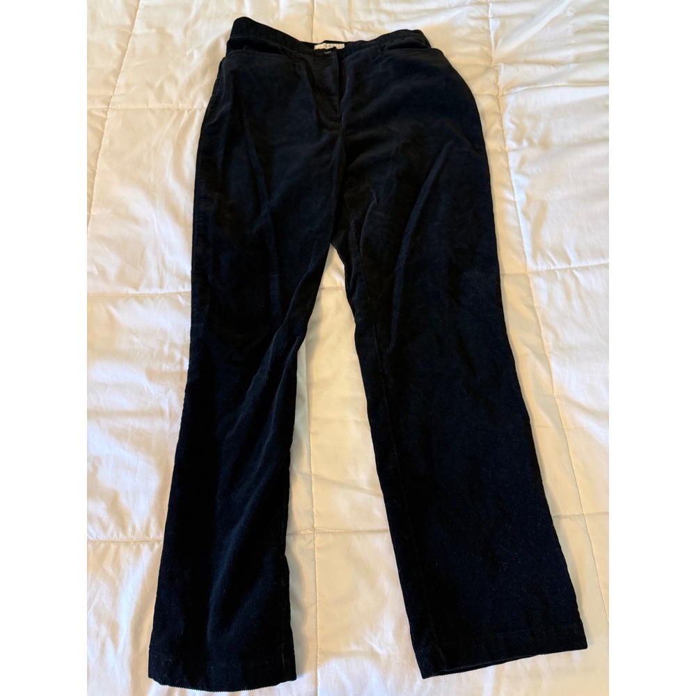 Jones Sport Women Black Corduroy Stretch Straight Leg Pants Size 4 RN 54050